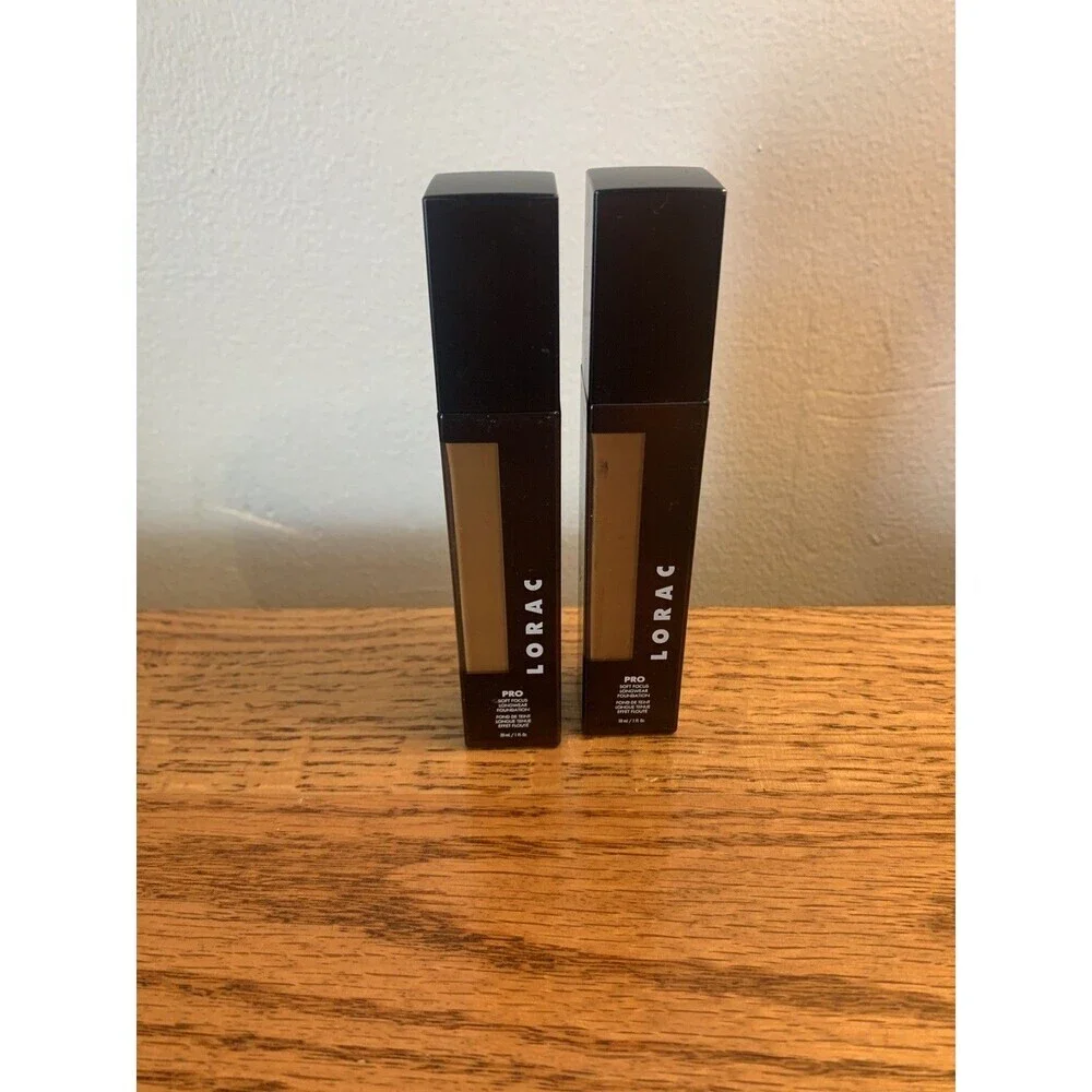 (2) LORAC PRO Soft Focus Longwear Foundation 21 20 DARK 1oz NEW NWOB Set